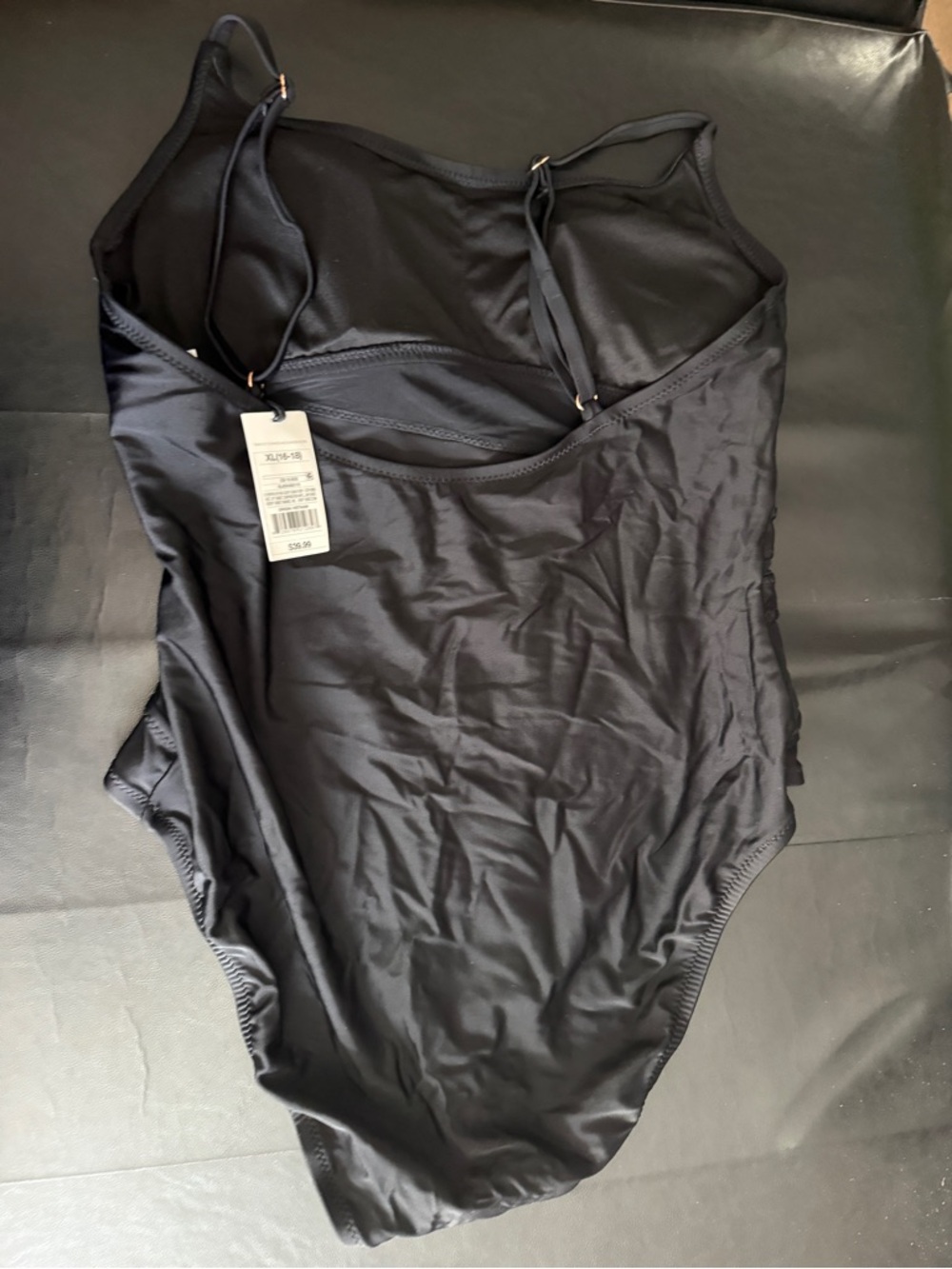 Shade & shore Black One-Piece Women's Swimsuit - NWT mesh front - Picture 3 of 4